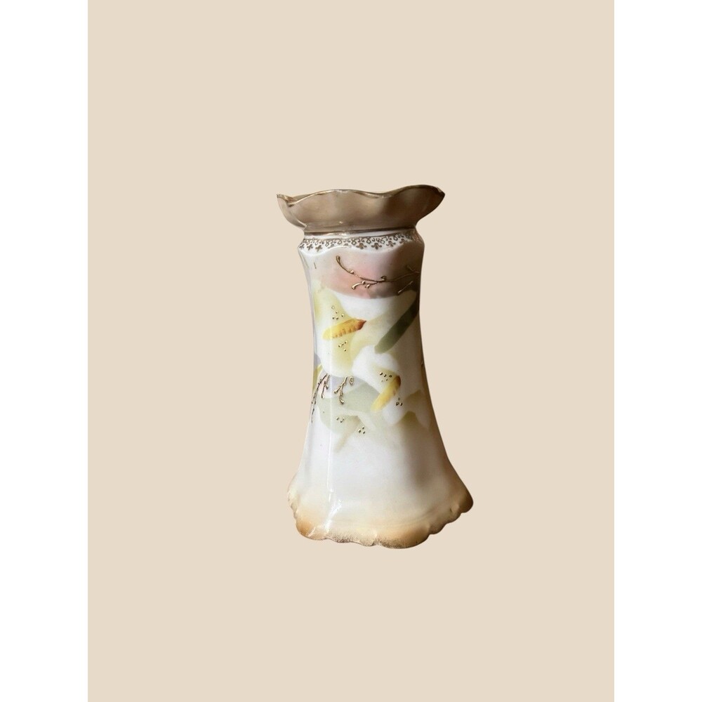 Antique Handpainted Hat Pin Holder Porcelain